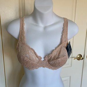 Beige unlined lace bra
